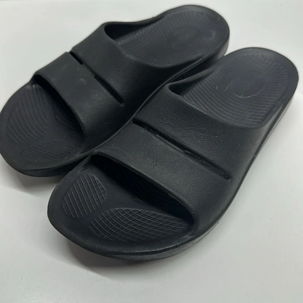 Oofos ooahhh Sandal Slides Slip On Orthopedic Shoes Black Men's Size 12